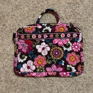 Vera Bradley Brown and Pink Floral Laptop Case